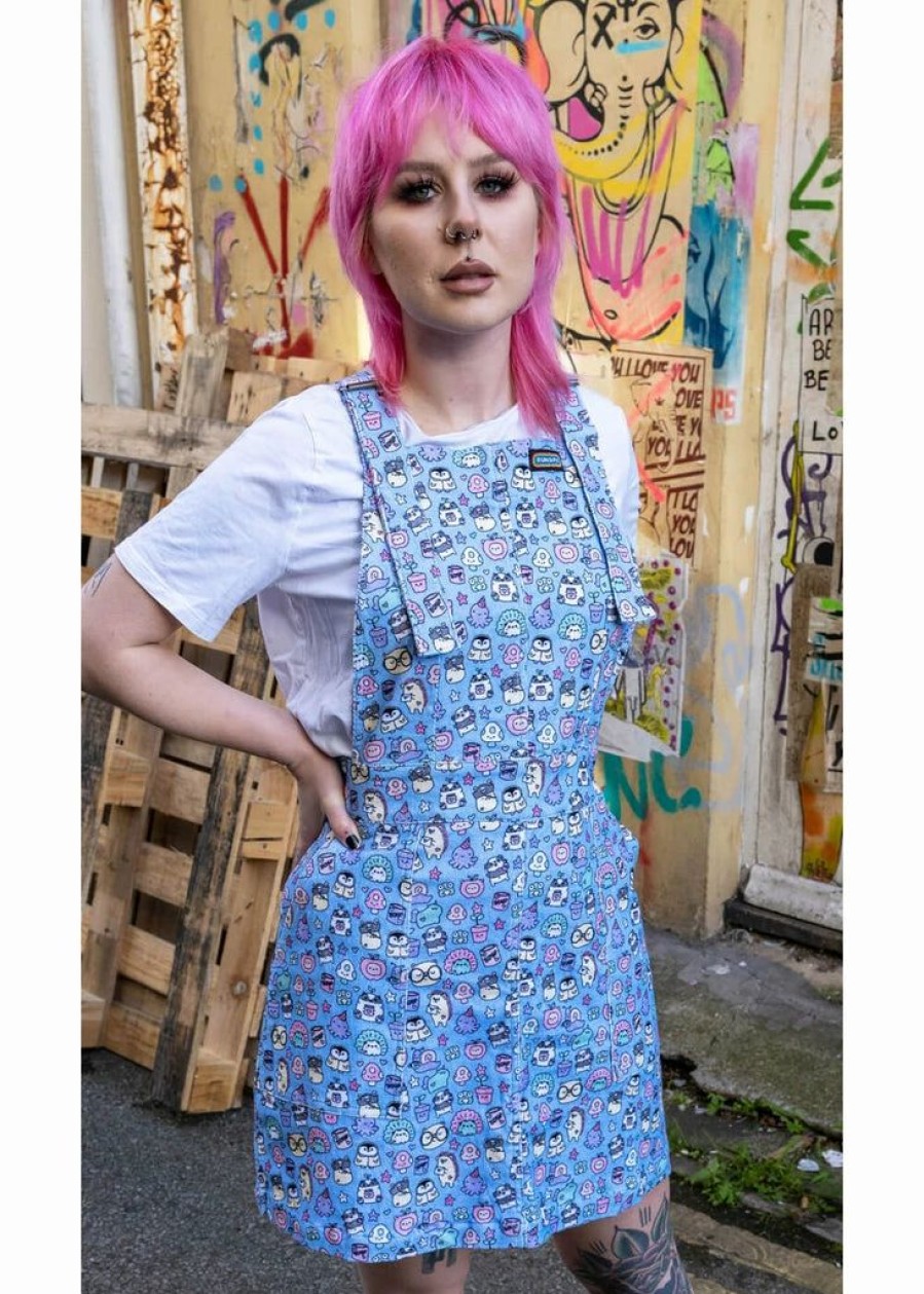 Dresses * | Run & Fly Sugar And Sloth 80'S Pinafore Dress Blue