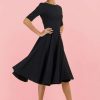 Dresses * | Pretty Dress Company Hepburn 50'S Swing Dress Black