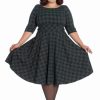 Dresses * | Hell Bunny Peebles Tartan 50'S Swing Dress Green