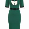 Dresses * | Collectif Sadie 50'S Pencil Dress Green