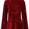 Dresses * | Banned Big Crush Velvet 60'S Dress Burgundy