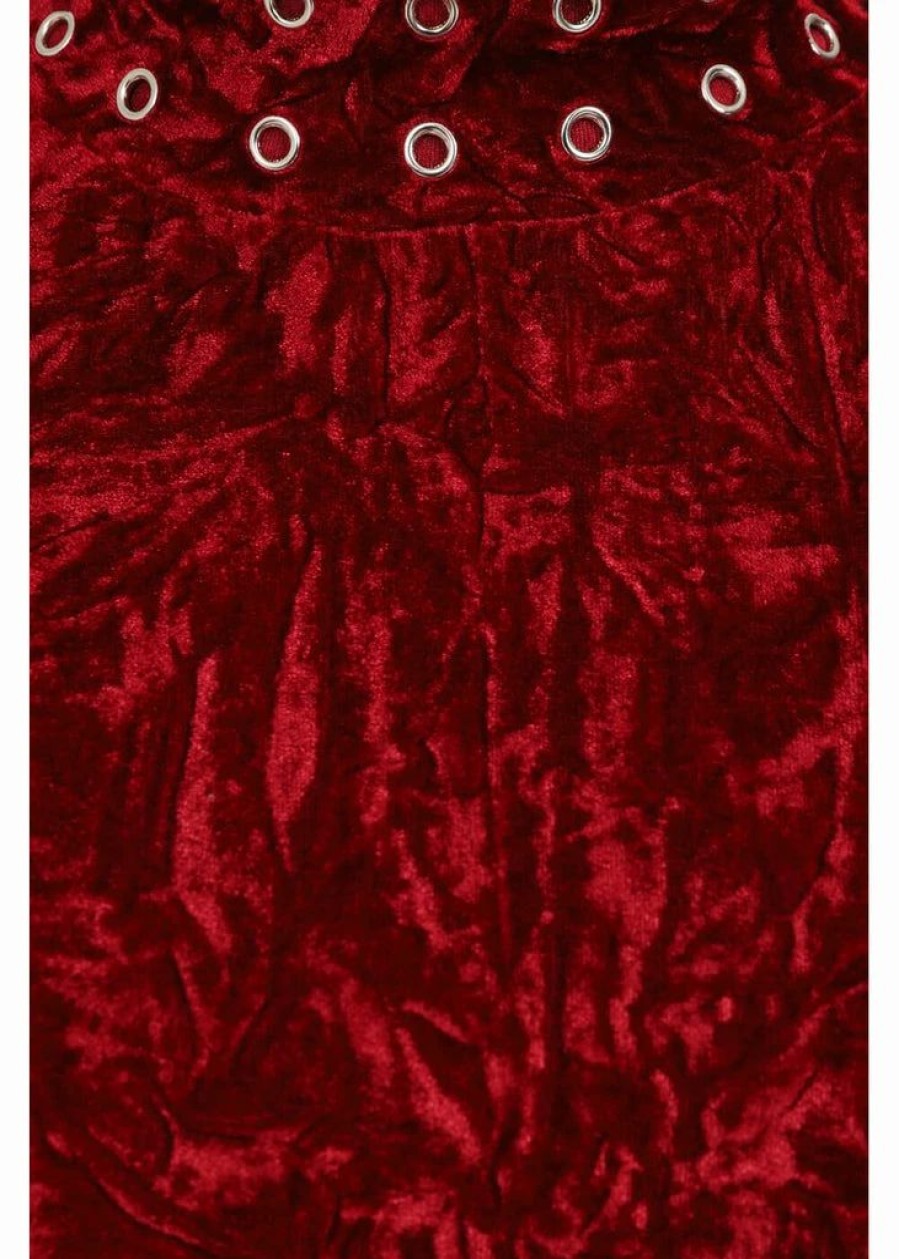 Dresses * | Banned Big Crush Velvet 60'S Dress Burgundy