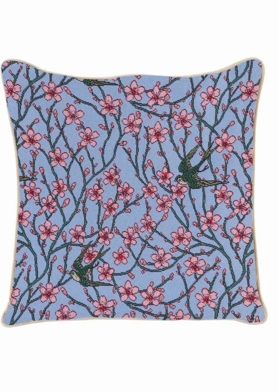 Pillows * | Tapestry Bags Crane Blossom And Swallow Cushion Cover