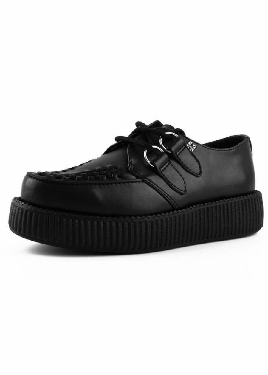 Shoes * | T.U.K Unisex Viva Mondo Creeper Leather Black