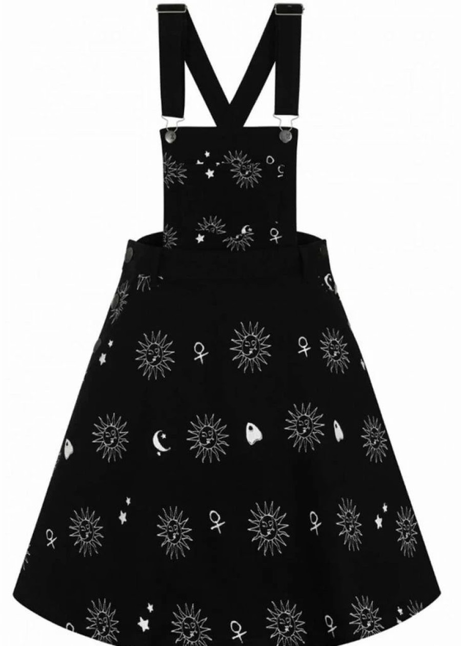 Dresses * | Hell Bunny Oculus Pinafore 60'S Dress Black