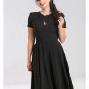 Dresses * | Hell Bunny Riley 40'S Swing Dress Black