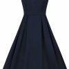 Dresses * | Collectif Anastasia 50'S Swing Dress Navy