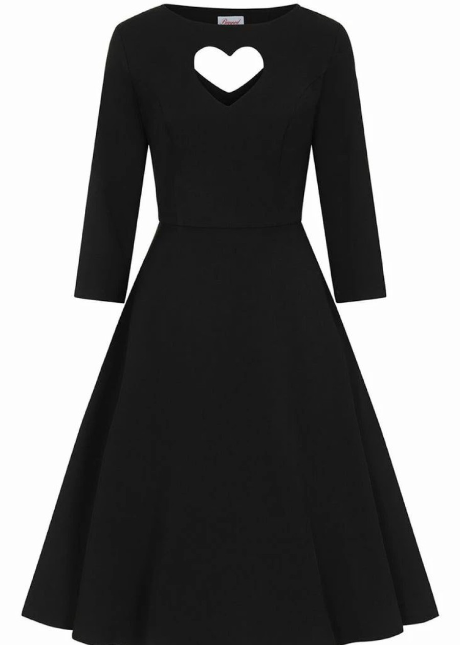 Dresses * | Banned Heart 40'S A-Line Dress Black