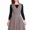 Dresses * | Sheen Lola Check 40'S Pinafore Dress Brown