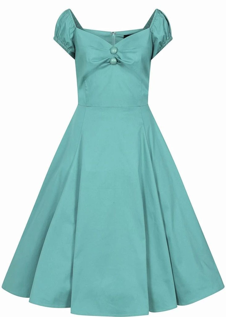 Dresses * | Collectif Dolores Classic 50'S Swing Dress Teal