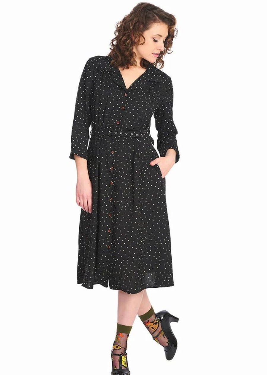 Dresses * | Banned Delicious Dots 50'S Dress Black