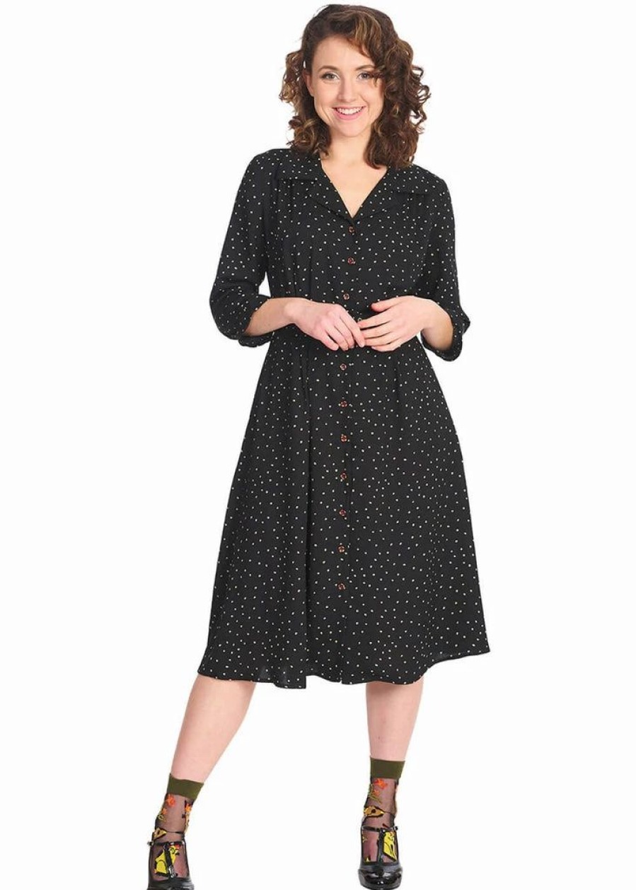 Dresses * | Banned Delicious Dots 50'S Dress Black