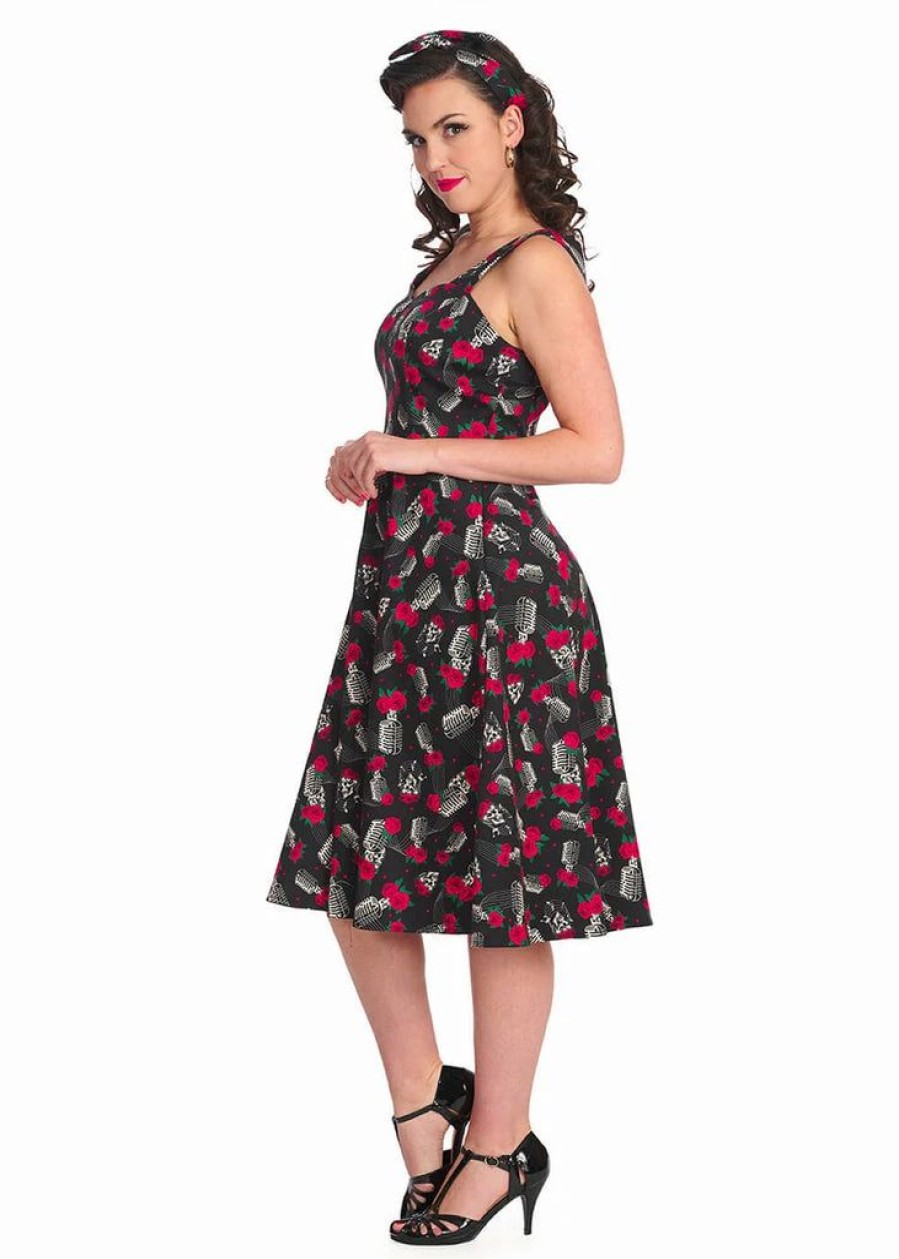 Dresses * | Banned Nashville Sweetheart 50'S Swing Dress Black