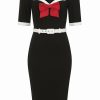 Dresses * | Collectif Sadie 50'S Pencil Dress Black