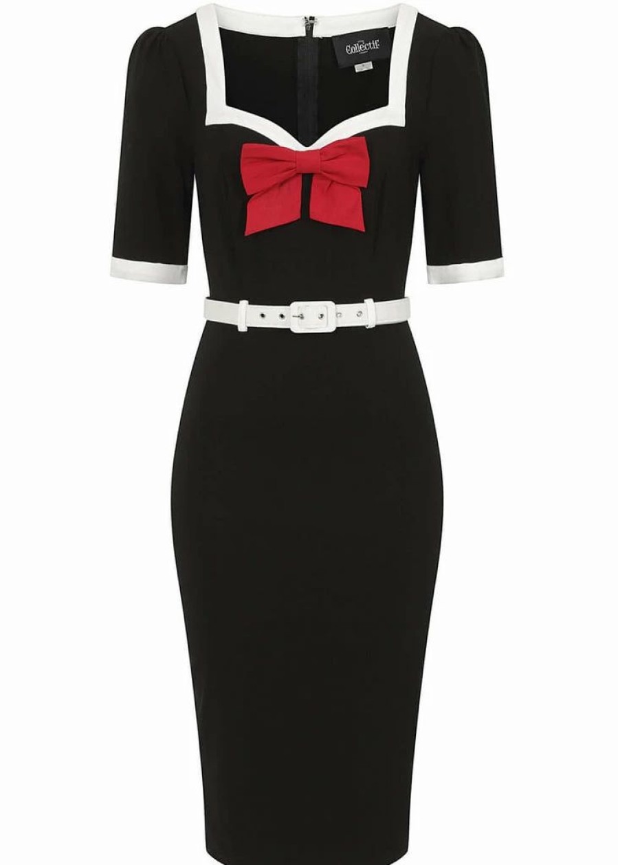 Dresses * | Collectif Sadie 50'S Pencil Dress Black