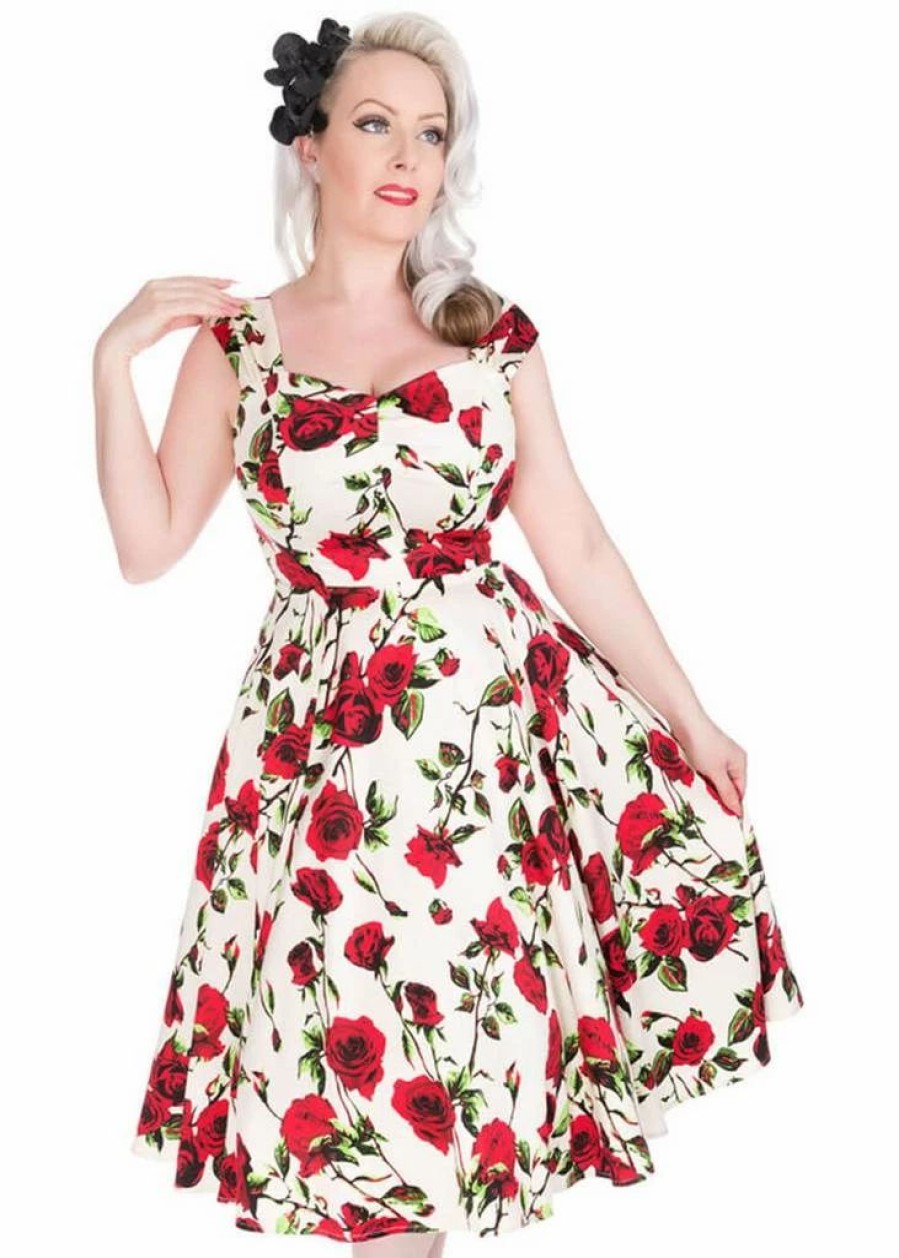 Dresses * | Hearts & Roses With Love 50'S Swing Dress Ivory