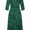 Dresses * | Smashed Lemon Venom Snake 70'S Midi Dress Green