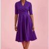 Dresses * | Pretty Dress Company Leyla 50'S Swing Dress Purple