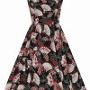 Dresses * | Hell Bunny Lanah Fan 50'S Swing Dress Black