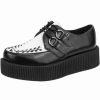 Shoes * | T.U.K Viva Hi Sole Leather Creepers Black White