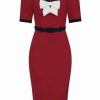 Dresses * | Collectif Sadie 50'S Pencil Dress Red