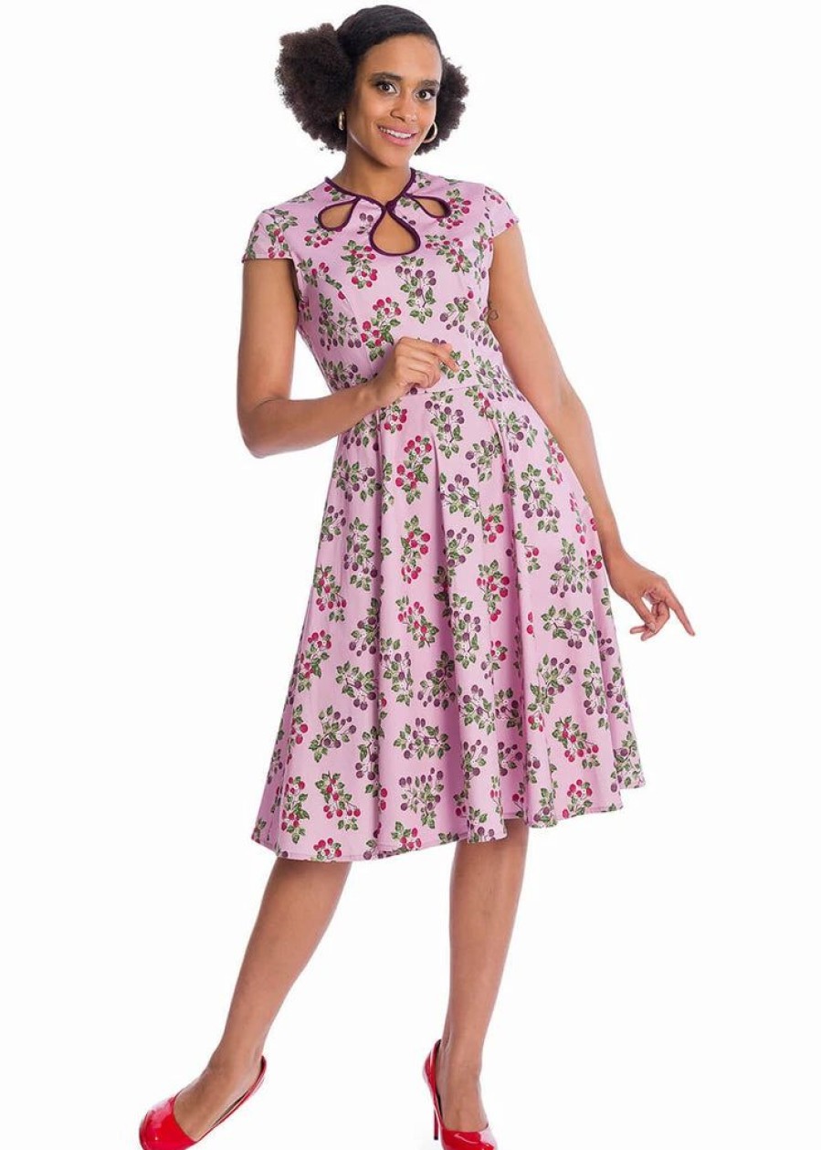 Dresses * | Banned Summer Berry 50'S Swing Dress Lilac Purple