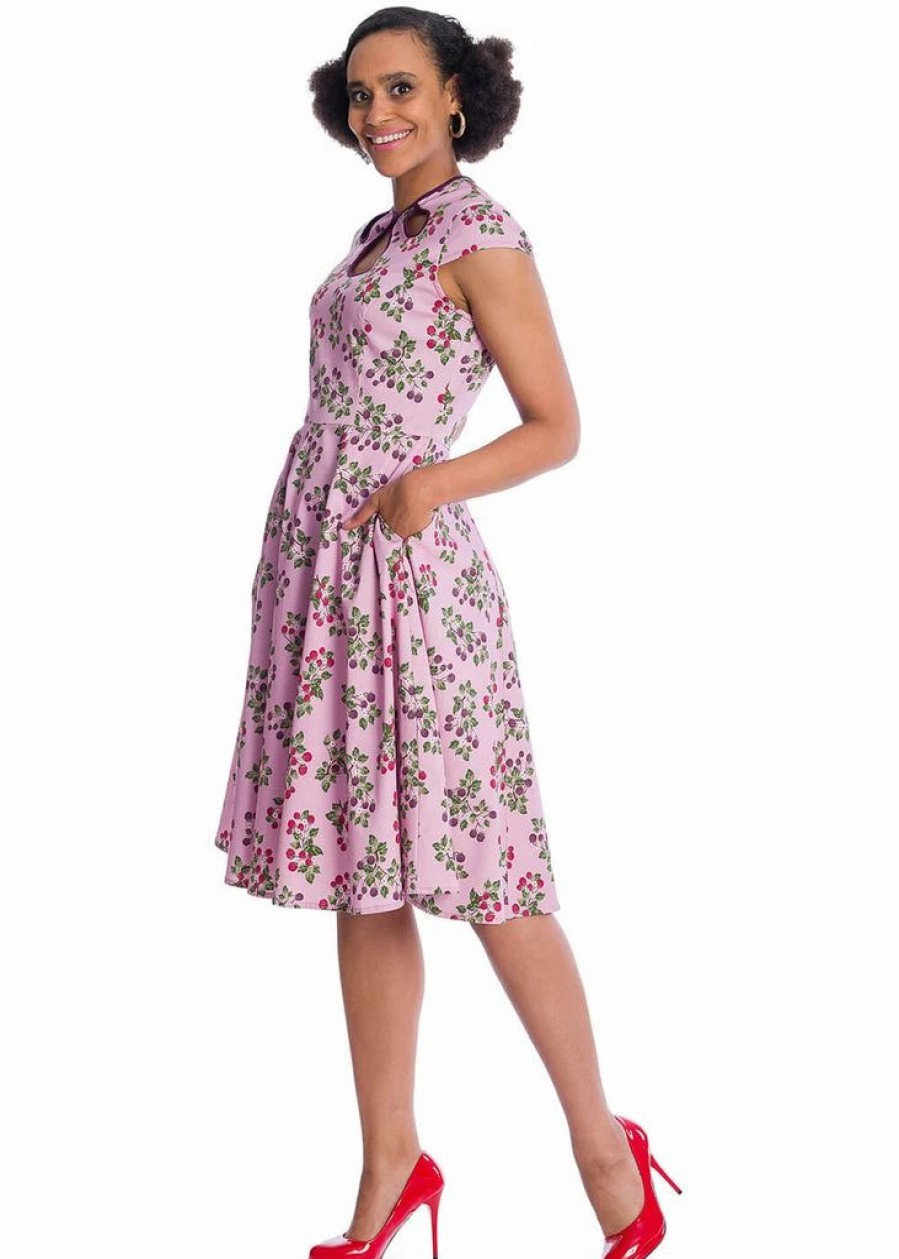 Dresses * | Banned Summer Berry 50'S Swing Dress Lilac Purple