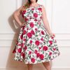 Dresses * | Hearts & Roses Hazel Floral 50'S Swing Dress Ivory