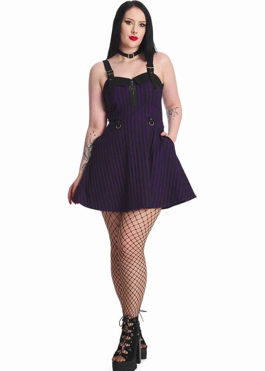 Dresses * | Banned Spooky Nightwalks 50'S Swing Dress Purple