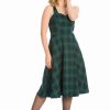 Dresses * | Banned Tartan 50'S Swing Dress Green