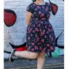 Dresses * | Run & Fly Cherry Blossom 50'S Swing Dress Black