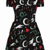 Dresses * | Hell Bunny Good Fortune Snake 60'S Dress Black