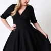 Dresses * | Unique Vintage Delores 50'S Swing Dress Black