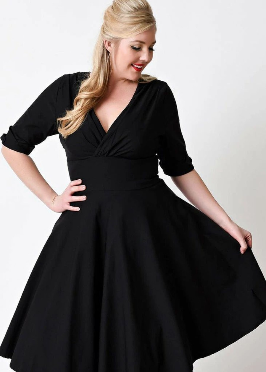 Dresses * | Unique Vintage Delores 50'S Swing Dress Black