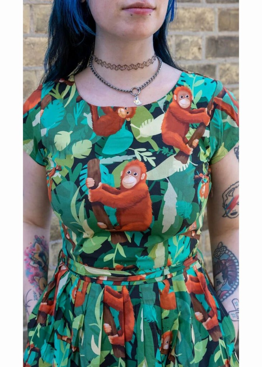 Dresses * | Run & Fly Orangutan 70'S A-Line Dress Multi